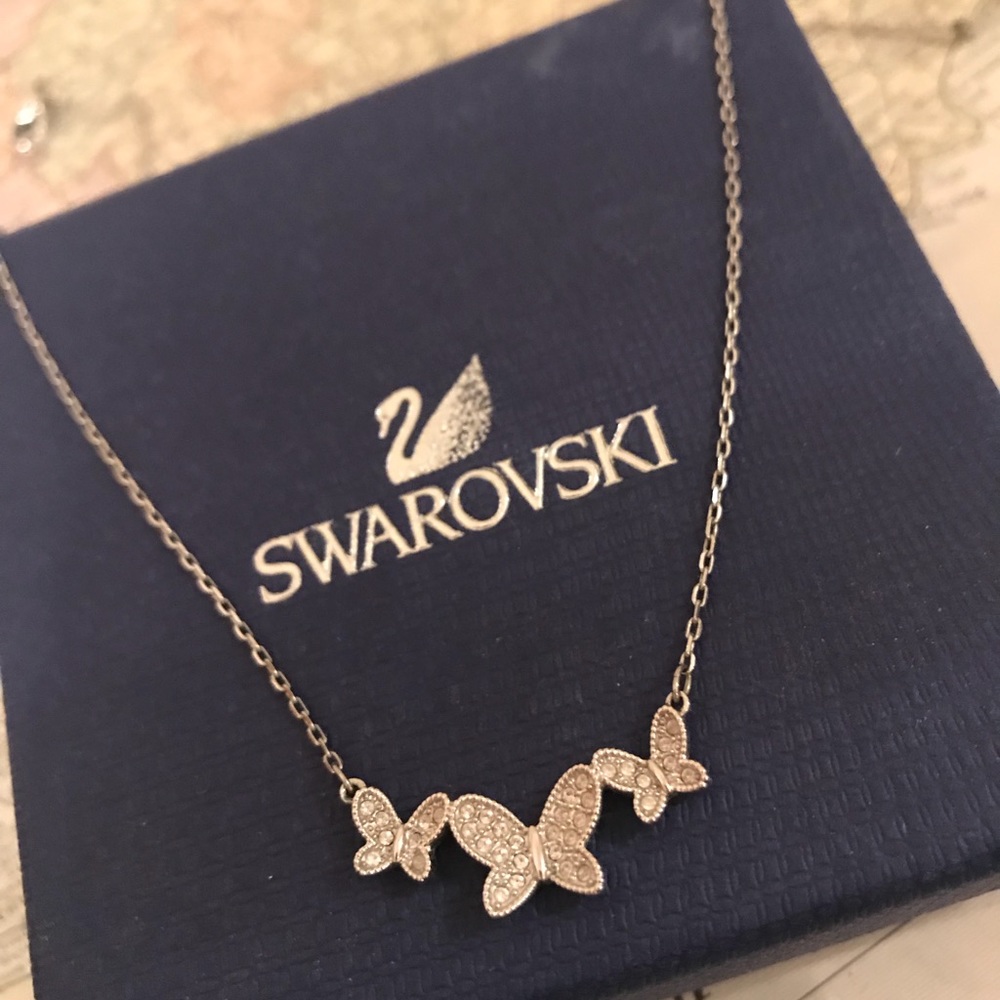 Swarovski 3 Butterfly crystals necklace